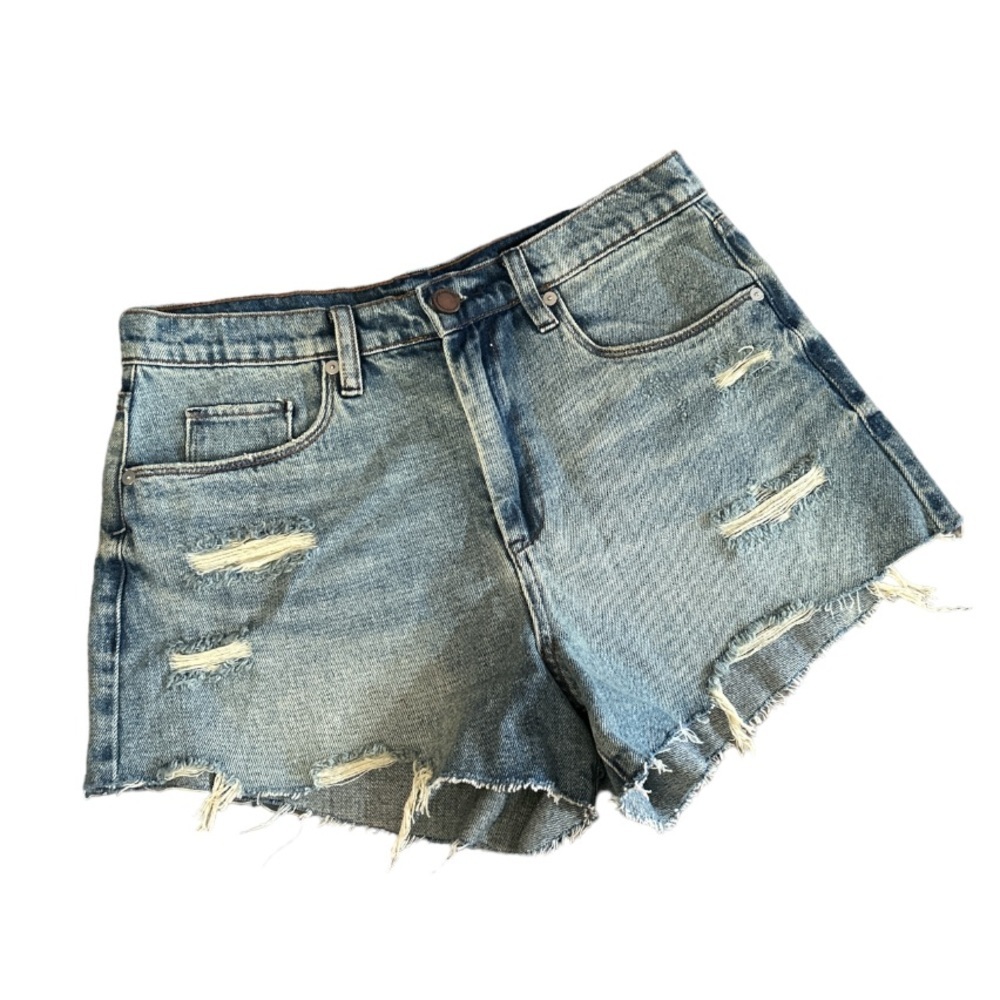 BLANK NYC The Barrow Denim Shorts, Distressed Medium Wash, size 29 - Picture 1 of 4